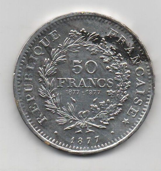 FRANCIA DEL AÑO 1877 DE 50 FRANCOS